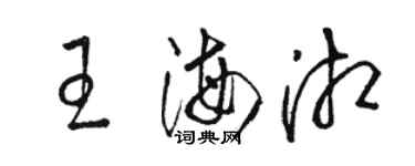 駱恆光王海湘草書個性簽名怎么寫