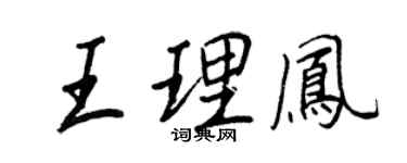 王正良王理鳳行書個性簽名怎么寫