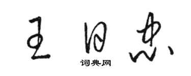 駱恆光王日忠草書個性簽名怎么寫