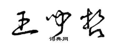 曾慶福王聞哲草書個性簽名怎么寫