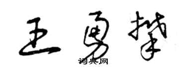 曾慶福王勇攀草書個性簽名怎么寫
