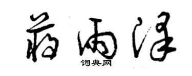 曾慶福蔣雨澤草書個性簽名怎么寫