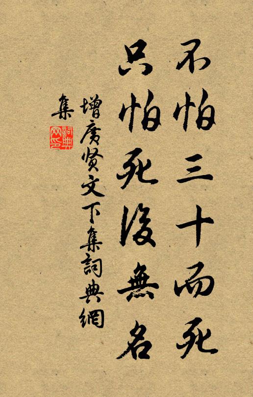 佚名不怕三十而死,只怕死後無名。書法作品欣賞