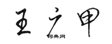 駱恆光王廣甲行書個性簽名怎么寫