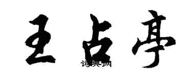 胡問遂王占亭行書個性簽名怎么寫