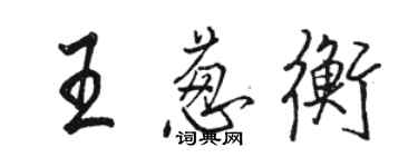 駱恆光王蔥衡行書個性簽名怎么寫