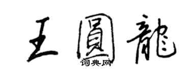 王正良王圓龍行書個性簽名怎么寫