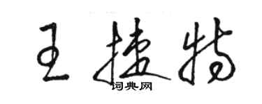 駱恆光王捷特草書個性簽名怎么寫