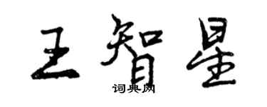曾慶福王智星行書個性簽名怎么寫