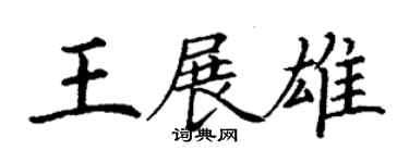 丁謙王展雄楷書個性簽名怎么寫