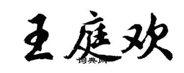 胡問遂王庭歡行書個性簽名怎么寫