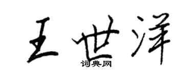 王正良王世洋行書個性簽名怎么寫