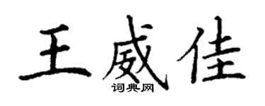 丁謙王威佳楷書個性簽名怎么寫