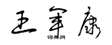 曾慶福王軍康草書個性簽名怎么寫