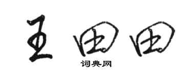 駱恆光王田田行書個性簽名怎么寫