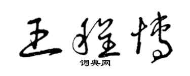 曾慶福王程博草書個性簽名怎么寫