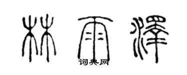 陳聲遠林雨澤篆書個性簽名怎么寫