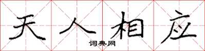 袁強天人相應楷書怎么寫