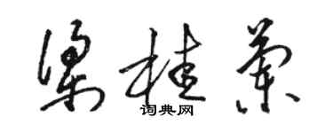 駱恆光梁桂蘭草書個性簽名怎么寫