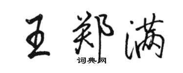 駱恆光王鄭滿行書個性簽名怎么寫