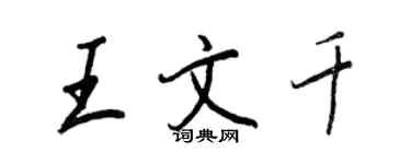 王正良王文千行書個性簽名怎么寫