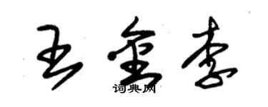 朱錫榮王金李草書個性簽名怎么寫