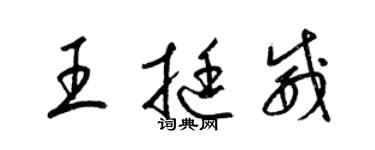 梁錦英王挺威草書個性簽名怎么寫