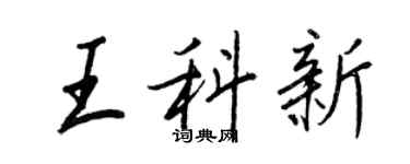 王正良王科新行書個性簽名怎么寫