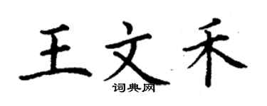 丁謙王文禾楷書個性簽名怎么寫