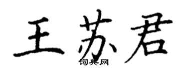 丁謙王蘇君楷書個性簽名怎么寫