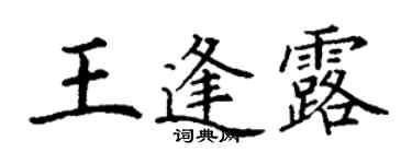 丁謙王逢露楷書個性簽名怎么寫