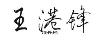 駱恆光王港鋒行書個性簽名怎么寫