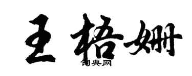 胡問遂王梧姍行書個性簽名怎么寫