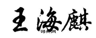 胡問遂王海麒行書個性簽名怎么寫