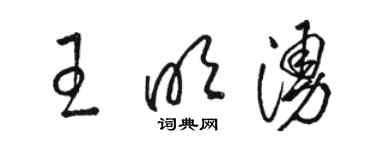 駱恆光王明涌草書個性簽名怎么寫