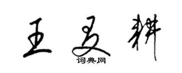 梁錦英王友耕草書個性簽名怎么寫