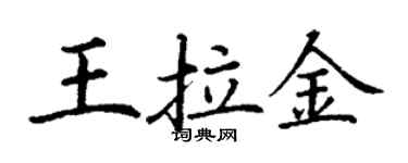 丁謙王拉金楷書個性簽名怎么寫