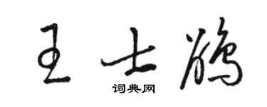 駱恆光王士鵑草書個性簽名怎么寫