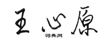 駱恆光王心原行書個性簽名怎么寫