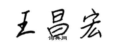 王正良王昌宏行書個性簽名怎么寫