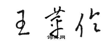 駱恆光王苹伶草書個性簽名怎么寫