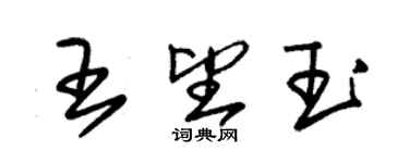 朱錫榮王望玉草書個性簽名怎么寫