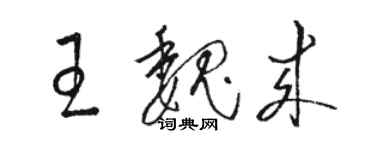 駱恆光王魏來草書個性簽名怎么寫