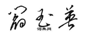 駱恆光閻玉英草書個性簽名怎么寫