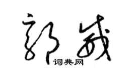 梁錦英郭威草書個性簽名怎么寫