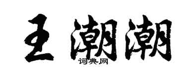 胡問遂王潮潮行書個性簽名怎么寫