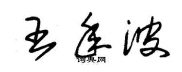 朱錫榮王年波草書個性簽名怎么寫