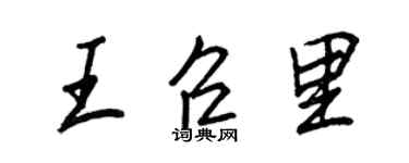 王正良王召里行書個性簽名怎么寫