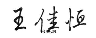 駱恆光王佳恆行書個性簽名怎么寫