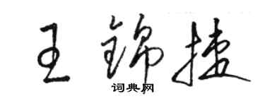 駱恆光王錦捷草書個性簽名怎么寫